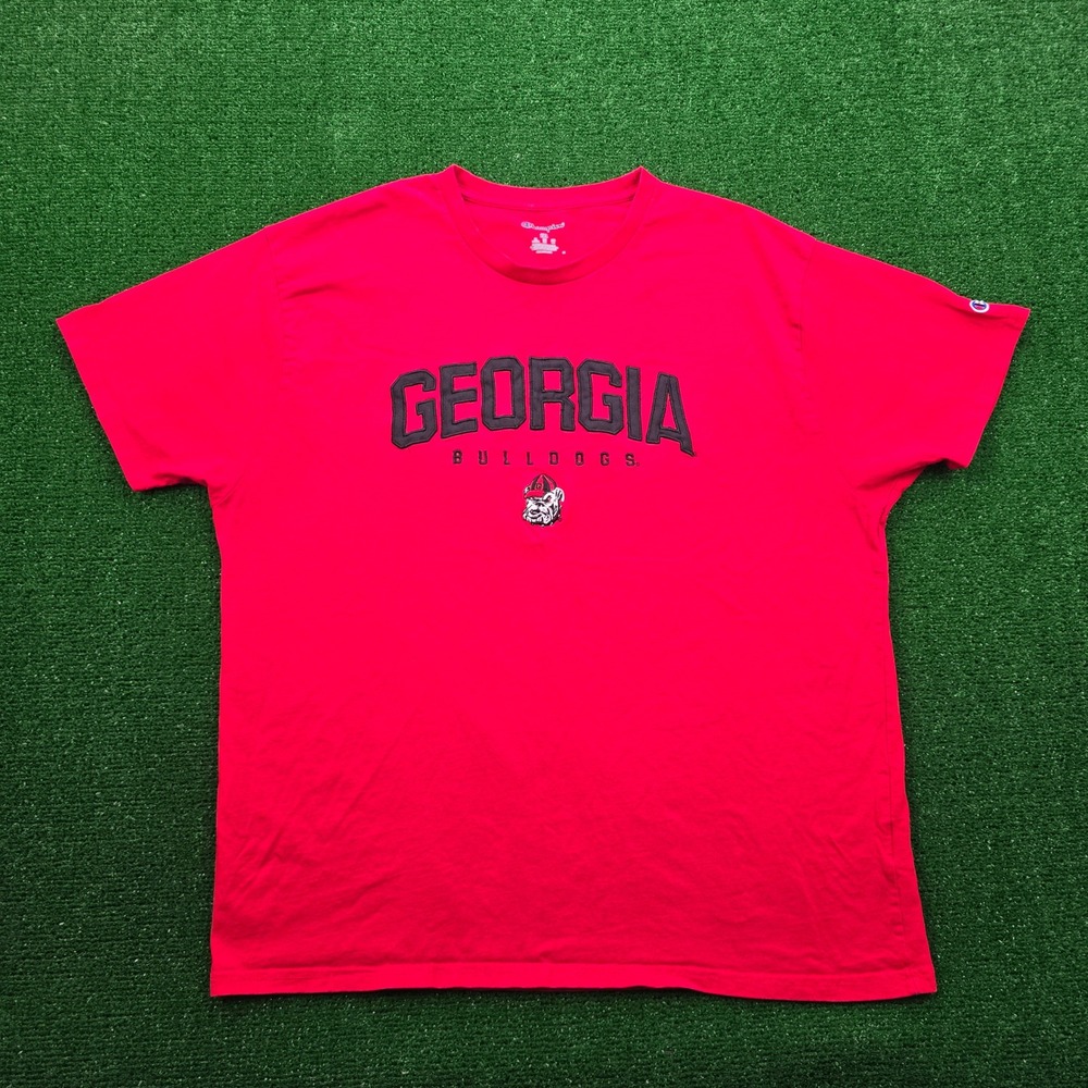 Georgia Bulldogs Tshirt Mens 2XL/XL Red Champion 2XL NCAA Football Embroidered